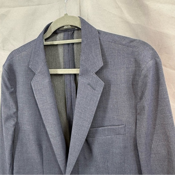 Nordstrom Tech Smart Trim Fit Blazer Sport Coat Stretch Blue Size 40R - Picture 4 of 7